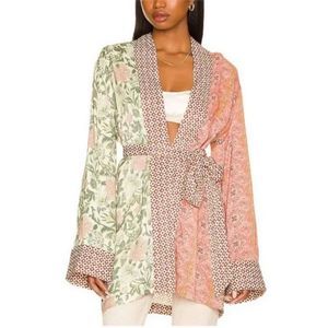 Tell Your Friends Sateen Kimono In Coral